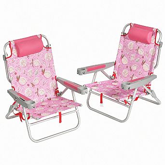 INQCMY 5 Position Oversized Folding Camping Beach Chair with Cup Holder 500 Lbs