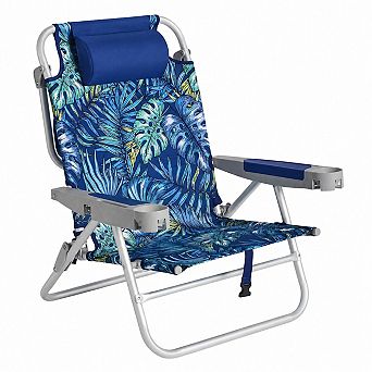 INQCMY 5 Position Oversized Folding Camping Beach Chair with Cup Holder 500 Lbs