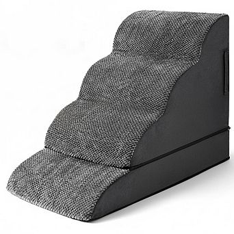 2-in-1 Convertible Dog Stairs, High Density Foam Pet Ramp for Sofa/Couch/Bed