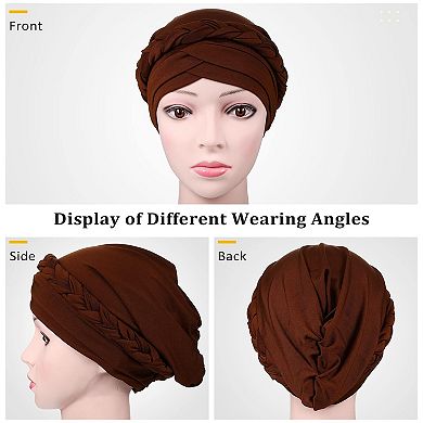 6 Pack Women's Polyester Turban Head Wraps Comfortable, Chic, One Size