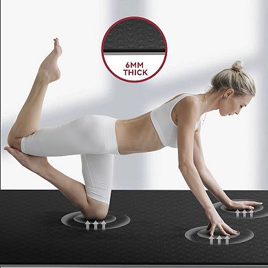 Extra Wide 72"x36"x6mm Non-Slip Yoga Mat for Home Workouts, Pilates, Stretching - Includes Carry Bag