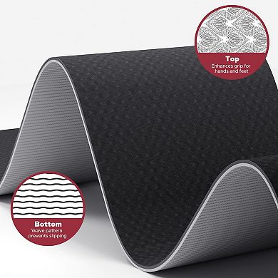 Extra Wide 72"x36"x6mm Non-Slip Yoga Mat for Home Workouts, Pilates, Stretching - Includes Carry Bag