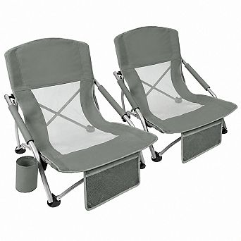 INQCMY Folding Adult Beach Chair Portable Carry Bag Wide Seat Storage Pocket