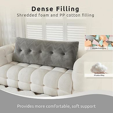 Ergonomic Queen Size Grey Wedge Pillow: Comfortable Support for Reading with Removable Cover
