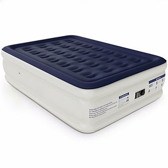 Full Air Mattress with Built-in Pump: Soft Flocked Top, Leakproof, Inflatable, Foldable, Waterproof