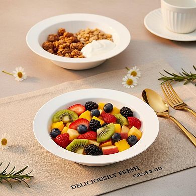 100 Pack 12 Oz White Disposable Plastic Bowls for Party Catering Events