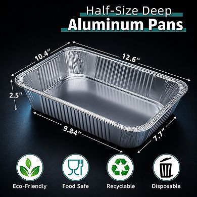 40 Pack 9x13 Inch Disposable Aluminum Foil Pans Oven Safe For Baking Cooking
