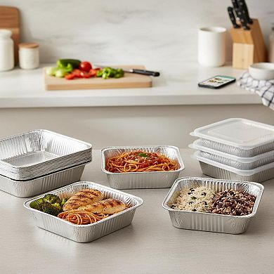 40 Pack 9x13 Inch Disposable Aluminum Foil Pans Oven Safe For Baking Cooking