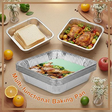 40 Pack 9x13 Inch Disposable Aluminum Foil Pans Oven Safe For Baking Cooking