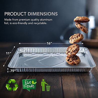 15 Pack Disposable Aluminum Foil Baking Sheets Nonstick Reusable