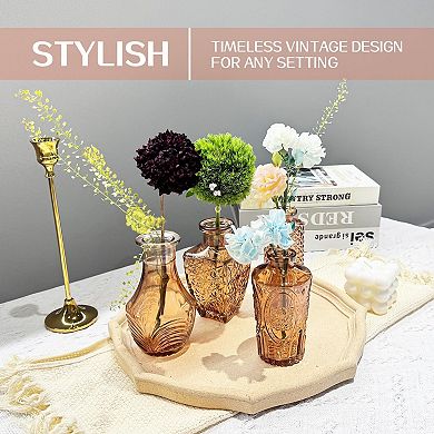 24pcs Mini Glass Vases for Decor: Clear, Elegant, Versatile for Weddings, Parties, Home Decor