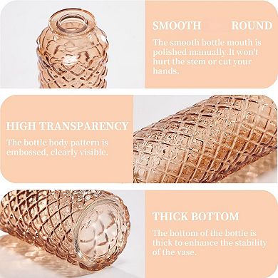 24pcs Mini Glass Vases for Decor: Clear, Elegant, Versatile for Weddings, Parties, Home Decor