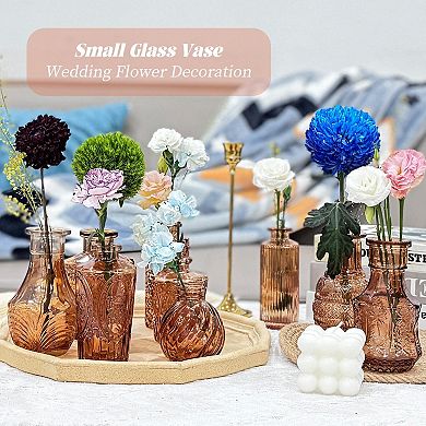 24pcs Mini Glass Vases for Decor: Clear, Elegant, Versatile for Weddings, Parties, Home Decor