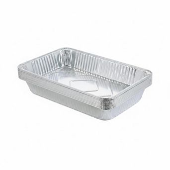 Disposable Aluminum Foil Pans 10 Pack Extra Heavy Duty Roasting Baking Trays