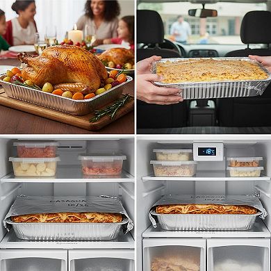 Disposable Aluminum Foil Pans 10 Pack Extra Heavy Duty Roasting Baking Trays