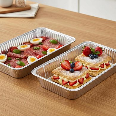 Disposable Aluminum Foil Pans 10 Pack Extra Heavy Duty Roasting Baking Trays