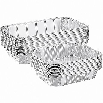 40 Pack Disposable Aluminum Foil Baking Pans Set For Meal Prep Cooking Roasting