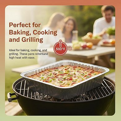 30 Pack 9x13 Disposable Aluminum Foil Pans Heavy Duty For Cooking Baking Storage