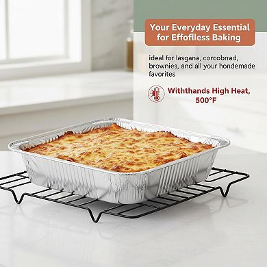 30 Pack 9x13 Disposable Aluminum Foil Pans Heavy Duty For Cooking Baking Storage