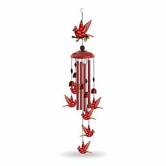 Cardinal Wind Chimes: Metal Outdoor Decor with Tones for Gardens, Patios, and Yards