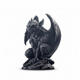 Handcrafted Winged Gargoyle Statue: Gothic Protector for Indoor/Outdoor Decor