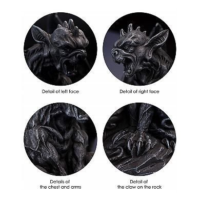 Handcrafted Winged Gargoyle Statue: Gothic Protector for Indoor/Outdoor Decor