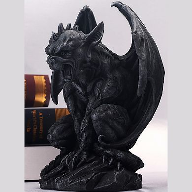Handcrafted Winged Gargoyle Statue: Gothic Protector for Indoor/Outdoor Decor