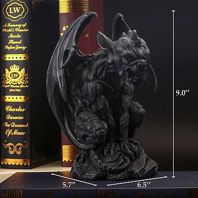 Handcrafted Winged Gargoyle Statue: Gothic Protector for Indoor/Outdoor Decor