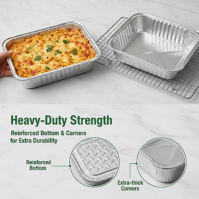 40 Pack 9x13 Heavy Duty Disposable Aluminum Foil Baking Pans