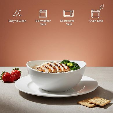 18 Oz Porcelain Serving Bowls Set Of 6 Stackable Microwave Safe