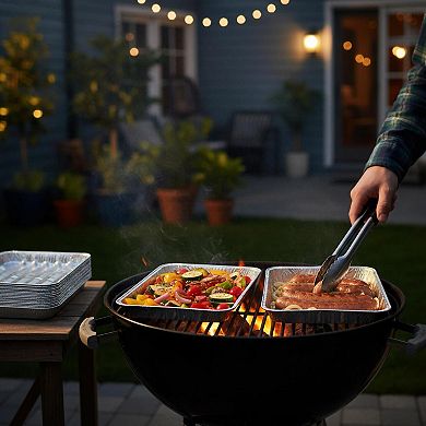 40 Pack Disposable Aluminum Foil Grill Pans Thick Baking Sheets For Oven BBQ Takeout