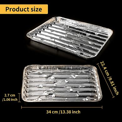 40 Pack Disposable Aluminum Foil Grill Pans Thick Baking Sheets For Oven BBQ Takeout
