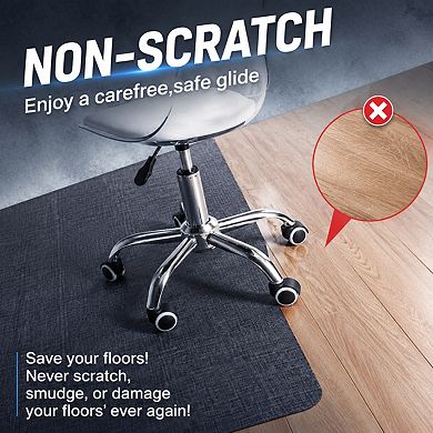 Heavy Duty Non Slip Office Chair Mat For Hardwood Floors Silent Smooth Glide Floor Protector