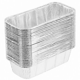 50 Pack 2 Lb Disposable Aluminum Foil Mini Loaf Pans For Baking Serving Storing