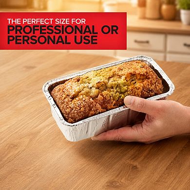 50 Pack 2 Lb Disposable Aluminum Foil Mini Loaf Pans For Baking Serving Storing