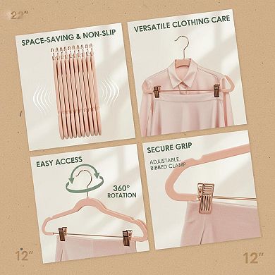 24 Pack Pants Hangers Heavy-duty Non-slip Adjustable Clips Space-saving 360° Swivel Hook