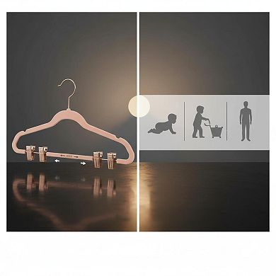 24 Pack Pants Hangers Heavy-duty Non-slip Adjustable Clips Space-saving 360° Swivel Hook