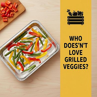20 Pack Ribbed Bottom Aluminum Grill Pans Disposable Drip Liners For Bbq