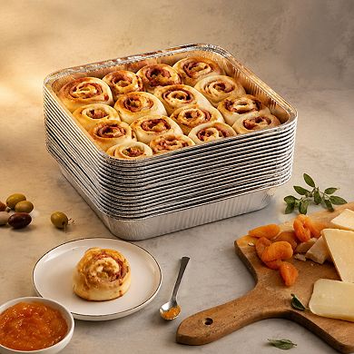 50 Pack Heavy Duty Disposable Aluminum Foil Square Baking Pans Food Containers
