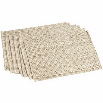 100% Cotton Placemats Two Tone Woven Soft Durable Machine Washable Set of 6