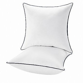 18x18 Inch Pillow Inserts Set Of 2 100% Cotton Cover 4D Filling Throw For Couch Sofa Bed