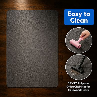 Large Anti Slip Hardwood Floor Chair Mat Protector Quiet Pet Friendly Easy Clean
