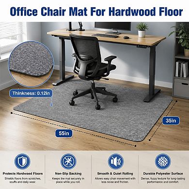 Large Anti Slip Hardwood Floor Chair Mat Protector Quiet Pet Friendly Easy Clean