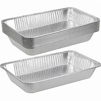 20 Pack Heavy Duty Disposable Aluminum Foil Pans Full Size Baking Roasting Trays for Catering