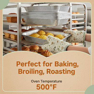20 Pack Heavy Duty Disposable Aluminum Foil Pans Full Size Baking Roasting Trays for Catering