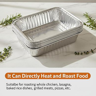 20 Pack Heavy Duty Disposable Aluminum Foil Pans Full Size Baking Roasting Trays for Catering