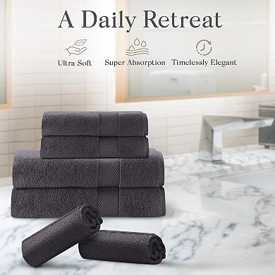Premium Staple Cotton Bathroom Towel Set - 600 GSM 6-Piece Luxury Bath Towel Set ,High Absorben