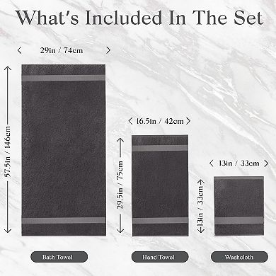 Premium Staple Cotton Bathroom Towel Set - 600 GSM 6-Piece Luxury Bath Towel Set ,High Absorben