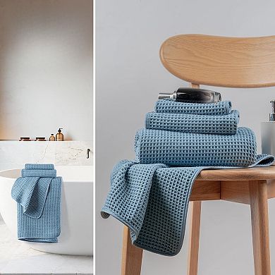 Microfiber Waffle Bath Towels, 3 Pieces, Oversized, Soft, Absorbent, Fast Drying, Lint Free