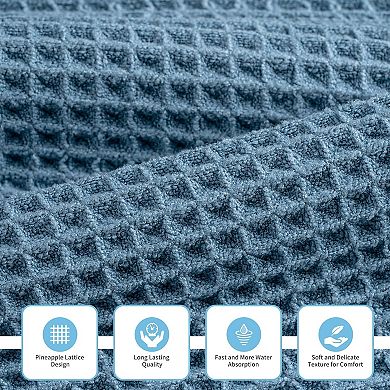 Microfiber Waffle Bath Towels, 3 Pieces, Oversized, Soft, Absorbent, Fast Drying, Lint Free